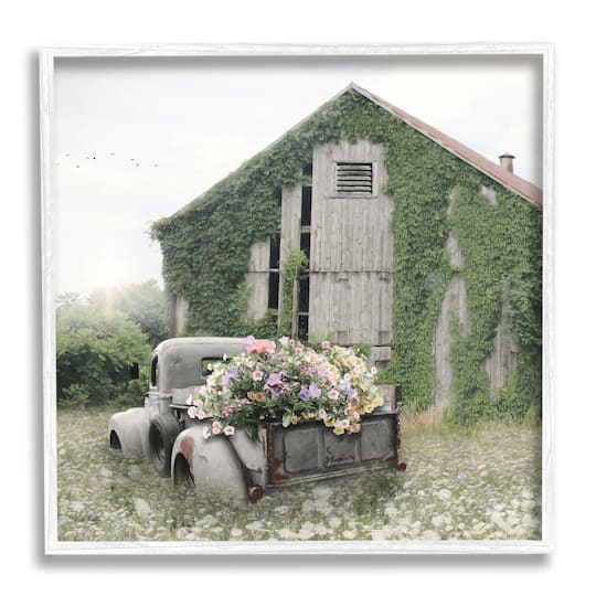 Stupell Industries Magical Farmhouse Barn and Flower Field Framed Giclee Art